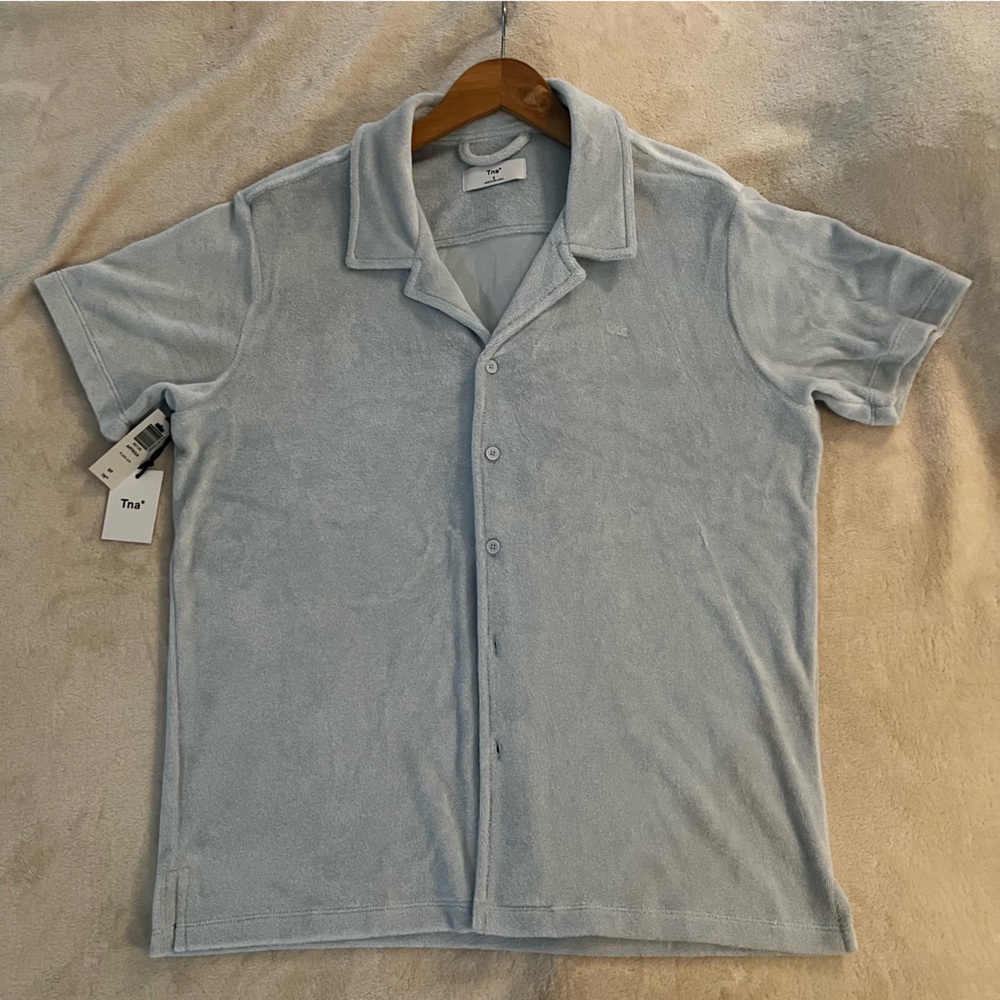 NWT Aritzia - TNA terry cloth button down